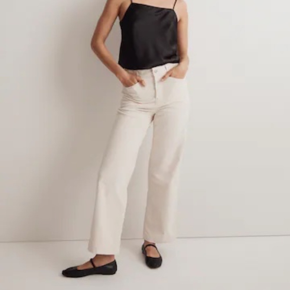Emmett 2.0 Wide-Leg Pants in Corduroy in Antique Cream
